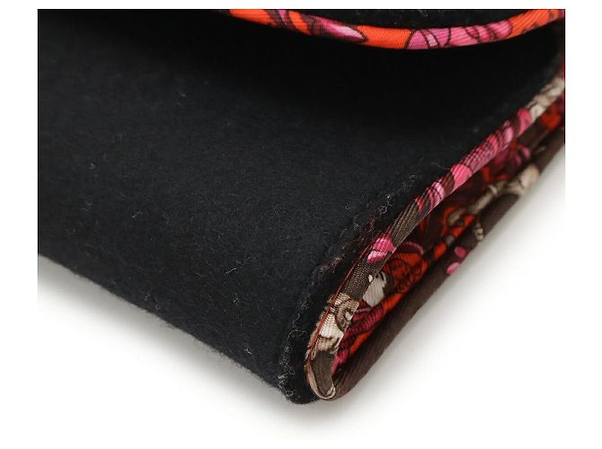 Pochette in seta e feltro di seta Hermès Nero - vista 3