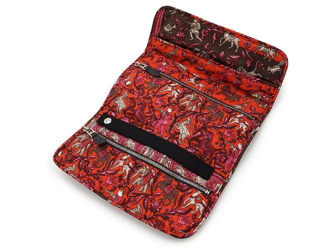 Pochette in seta e feltro di seta Hermès Nero - vista 4
