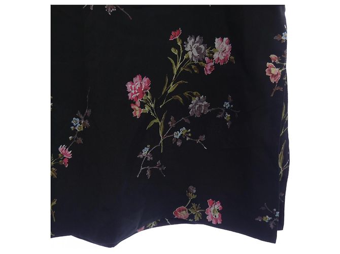 Céline Celine Seidenrock Schwarz Pink Grün - Ansicht 6
