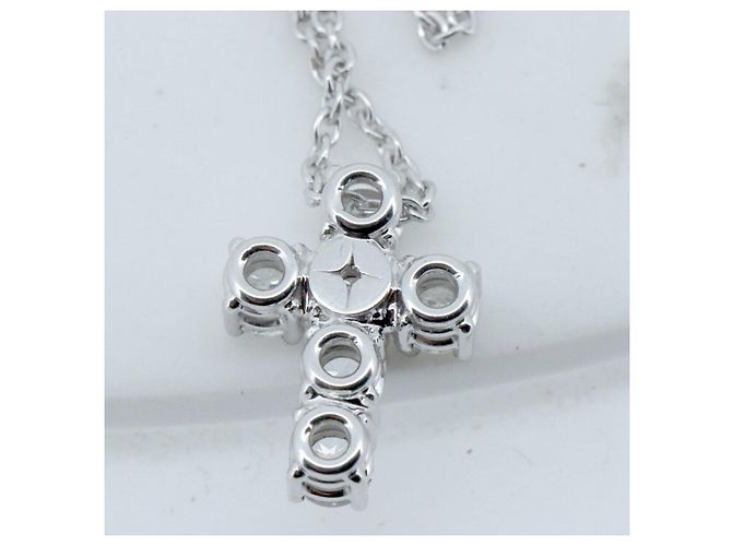 Autre Marque Collana a Croce con Diamanti De Beers Au750 Argento - vista 3
