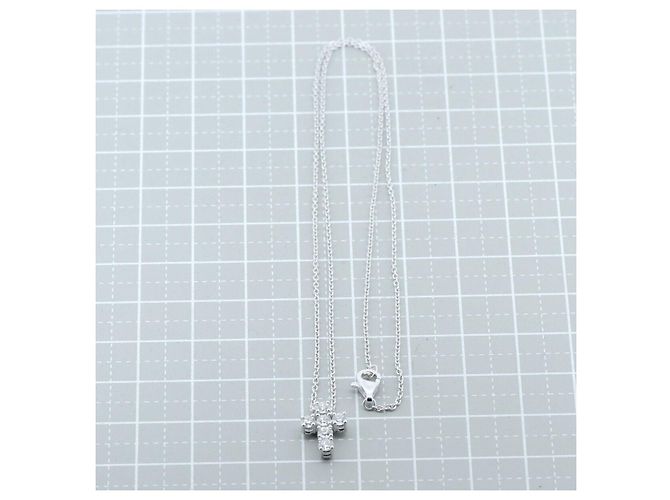 Autre Marque Collana a Croce con Diamanti De Beers Au750 Argento - vista 7