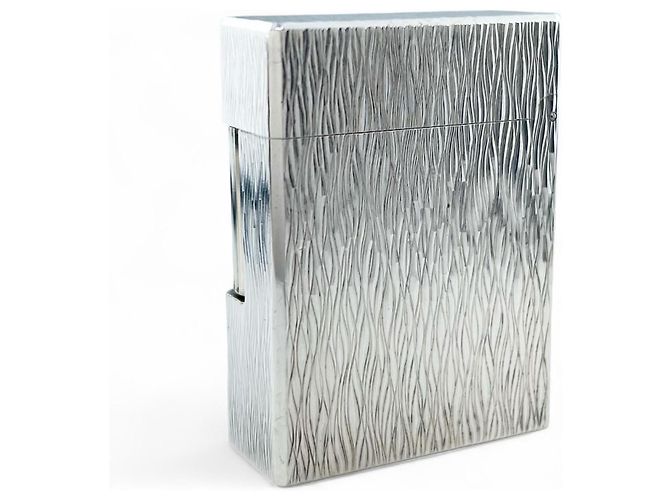 Autre Marque S.T. Dupont Feuerzeug Silber mit Short Wave Muster - Ansicht 2