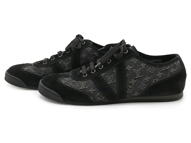 Sneakers Louis Vuitton Monogram Denim Nero - vista 2