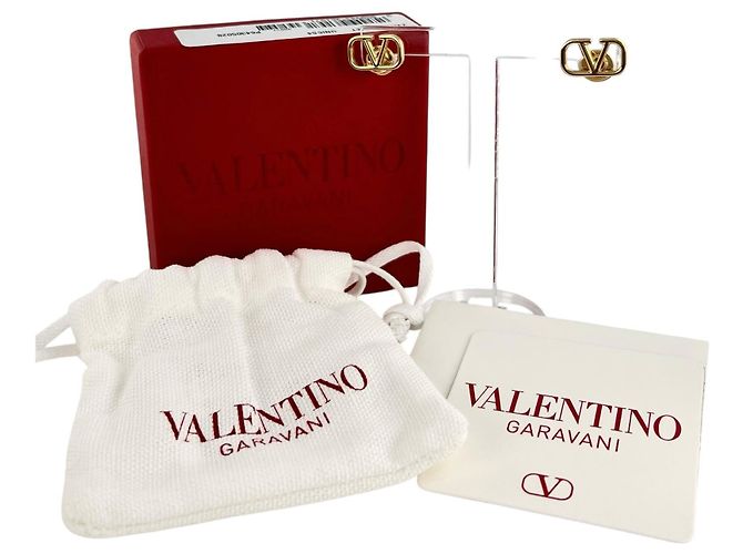 Orecchini Valentino Garavani Pierce V Logo Signature D'oro - vista 2