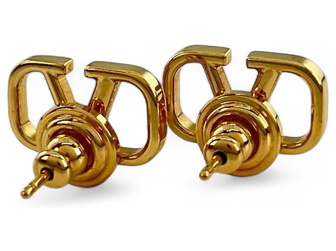 Orecchini Valentino Garavani Pierce V Logo Signature D'oro - vista 3