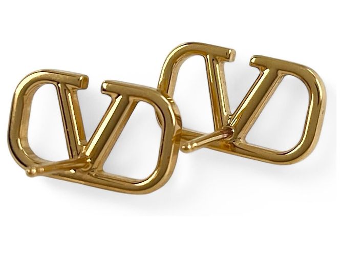 Orecchini Valentino Garavani Pierce V Logo Signature D'oro - vista 4