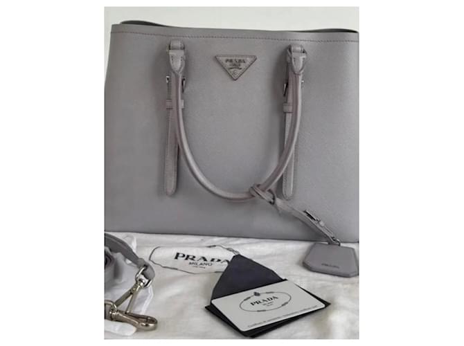 Borsa Tote Prada Saffiano Grigio - vista 3