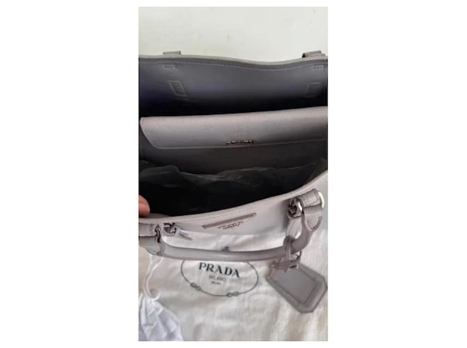 Borsa Tote Prada Saffiano Grigio - vista 4