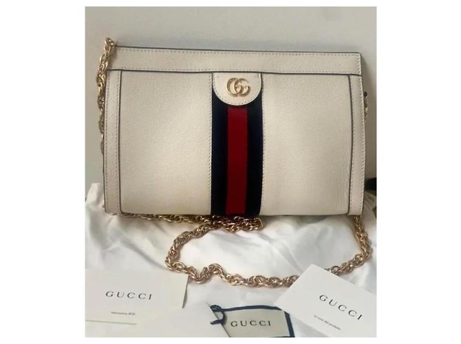 Gucci Bolso de Hombro Ophidia GG Roja Azul Beige - vista 8