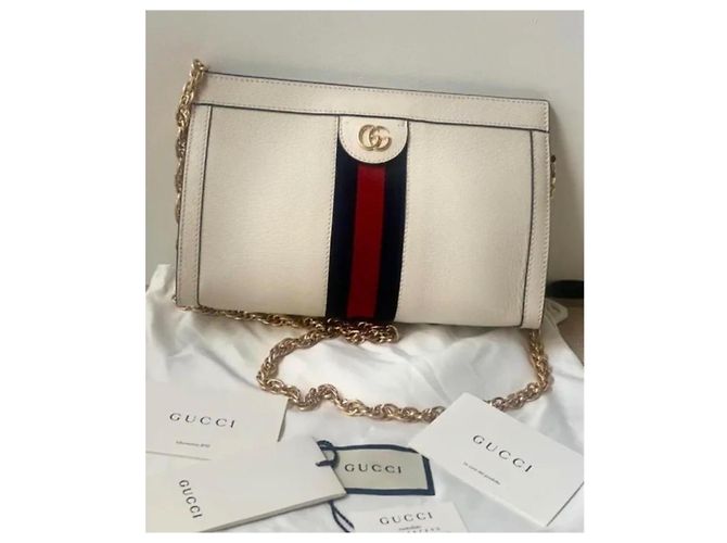 Gucci Bolso de Hombro Ophidia GG Roja Azul Beige - vista 9