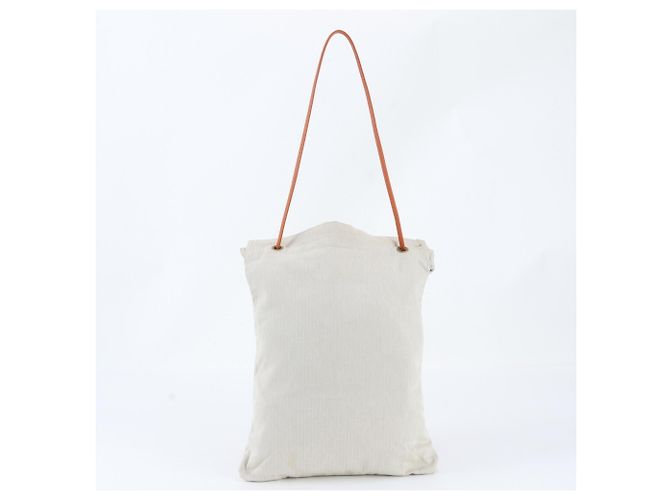 Hermès Borsa a Spalla Hermes Aline GM Toile Chevron Arancione Pelle e Tela per Donna - vista 3