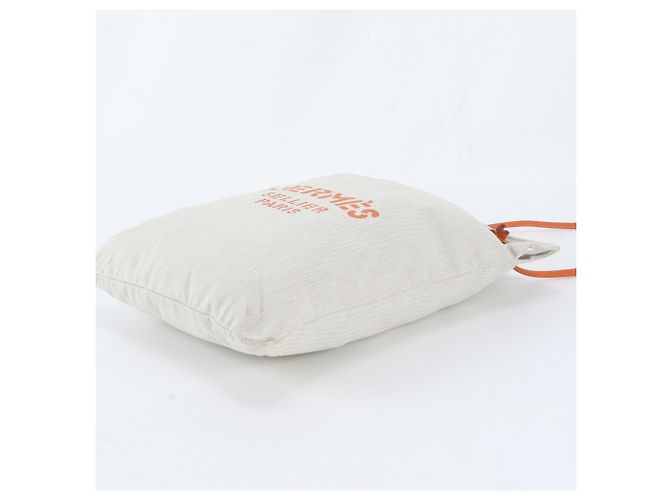 Hermès Borsa a Spalla Hermes Aline GM Toile Chevron Arancione Pelle e Tela per Donna - vista 4