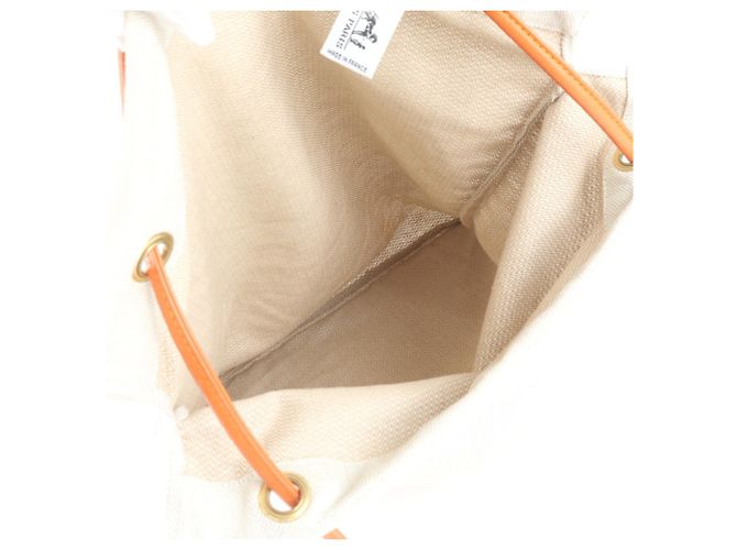 Hermès Borsa a Spalla Hermes Aline GM Toile Chevron Arancione Pelle e Tela per Donna - vista 7