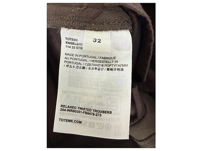 Totême Pantalones Relaxed Twisted Castaño - vista 4