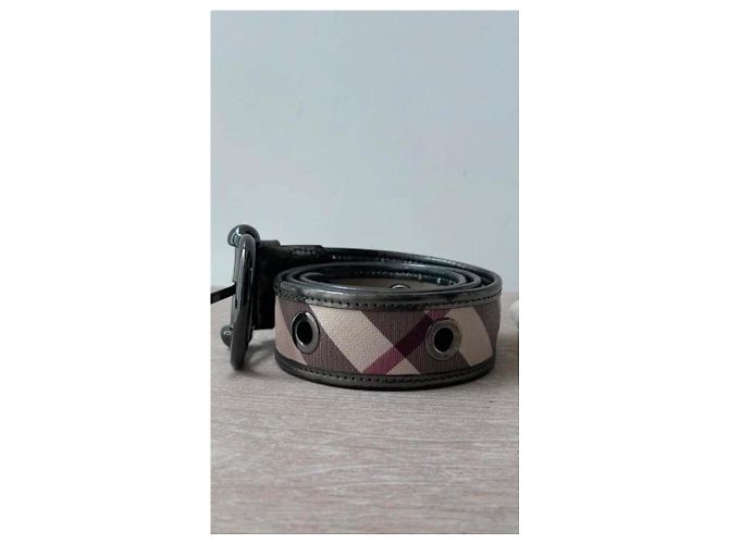 Cinturón Burberry Nova Check Castaño Beige Burdeos - vista 2