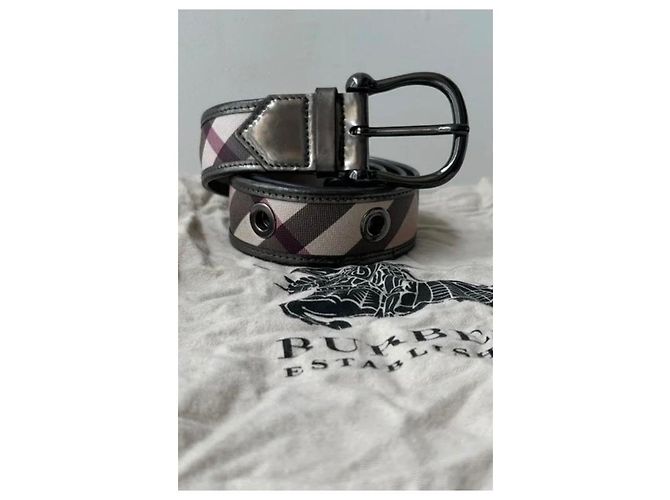 Cinturón Burberry Nova Check Castaño Beige Burdeos - vista 3