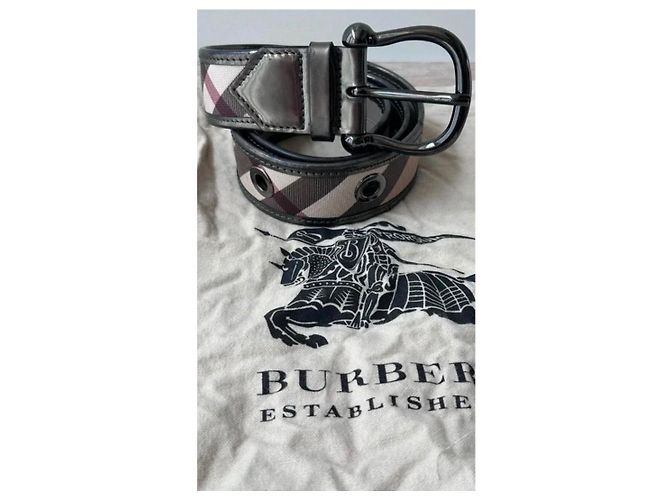 Cinturón Burberry Nova Check Castaño Beige Burdeos - vista 4