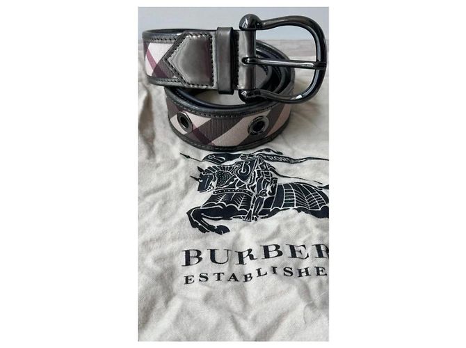 Cinturón Burberry Nova Check Castaño Beige Burdeos - vista 6