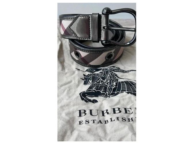 Cinturón Burberry Nova Check Castaño Beige Burdeos - vista 8