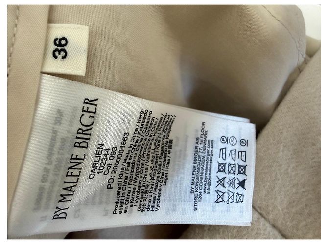 By Malene Birger Calças de perna larga em mistura de lã bege - vista 4
