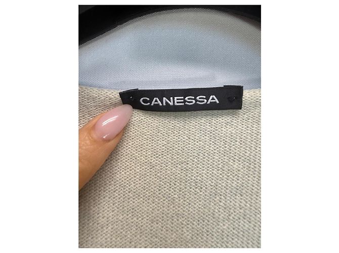 Autre Marque Canessa Chaleco de punto cachemira Azul Beige - vista 2