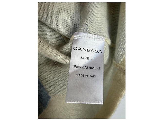 Autre Marque Canessa Chaleco de punto cachemira Azul Beige - vista 3