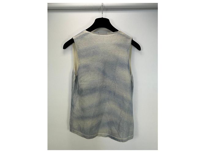 Autre Marque Canessa Chaleco de punto cachemira Azul Beige - vista 4