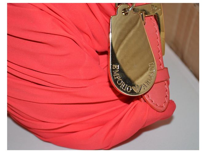 Borsa a mano in tessuto Emporio Armani Rosso Arancione - vista 4