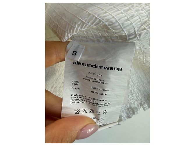 Alexander Wang Top corto blanco fruncido - vista 2