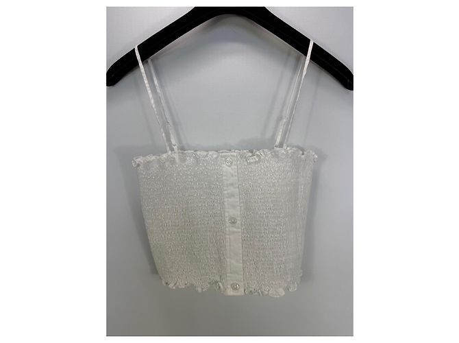 Alexander Wang Top corto blanco fruncido - vista 3