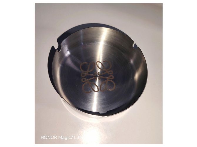 Loewe Anagram Metal Ashtray Brown Silvery - view 3