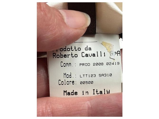 Vestido de verano de seda Roberto Cavalli Negro Multicolor Beige - vista 8
