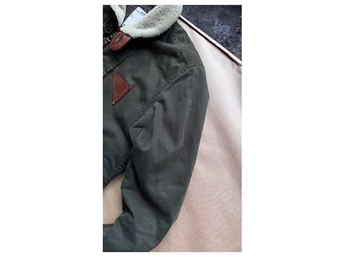 visvim Giacca Deckhand Jacket Boa G Cords Windstopper Gore-Tex Khaki Verde - vista 13