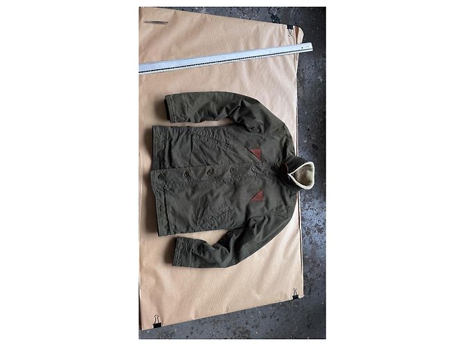 visvim Giacca Deckhand Jacket Boa G Cords Windstopper Gore-Tex Khaki Verde - vista 3