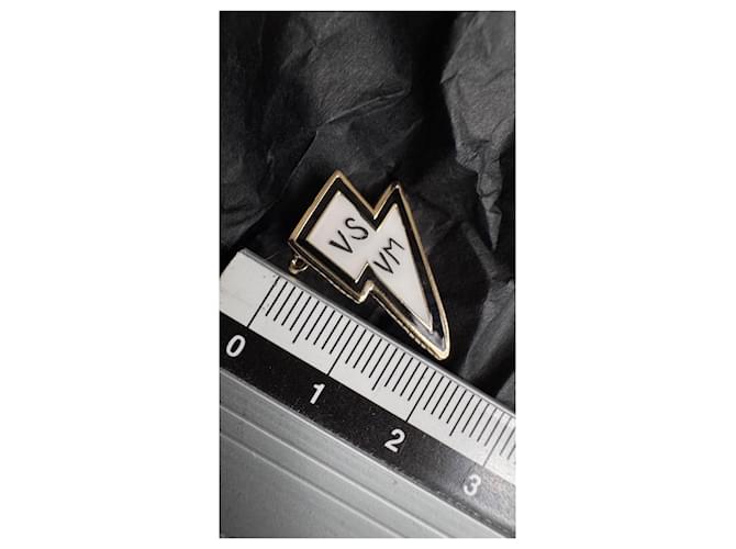 visvim Brass Lightning Bolt Pin Badge Black White Golden - view 3