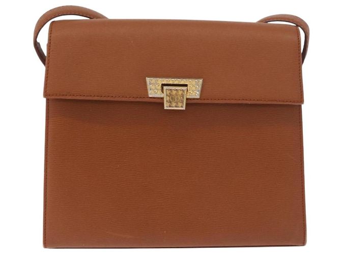 Borsa a tracolla Christian Dior in pelle marrone oro Auth 187986 D'oro - vista 13
