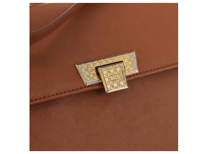 Borsa a tracolla Christian Dior in pelle marrone oro Auth 187986 D'oro - vista 17