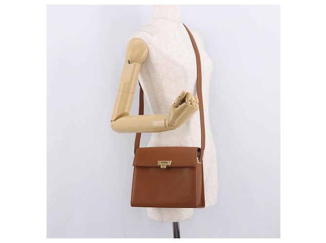 Borsa a tracolla Christian Dior in pelle marrone oro Auth 187986 D'oro - vista 22