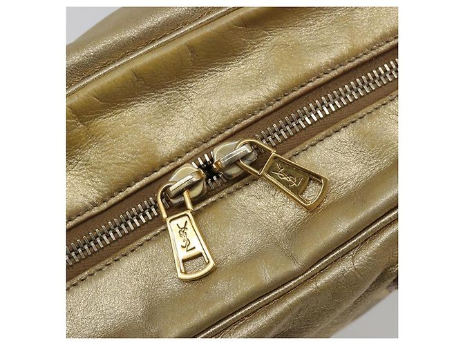 Borsa SAINT LAURENT Y Mail in pelle Oro Auth 188208 D'oro - vista 10