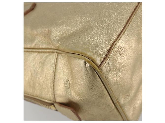Borsa SAINT LAURENT Y Mail in pelle Oro Auth 188208 D'oro - vista 16