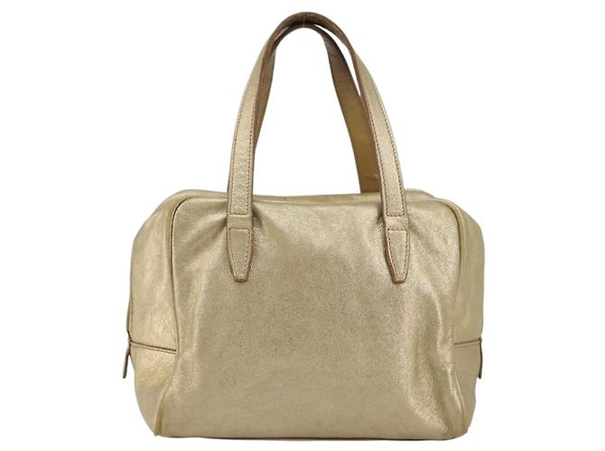 Borsa SAINT LAURENT Y Mail in pelle Oro Auth 188208 D'oro - vista 2