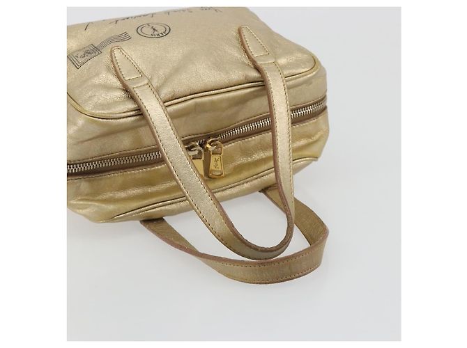 Borsa SAINT LAURENT Y Mail in pelle Oro Auth 188208 D'oro - vista 7