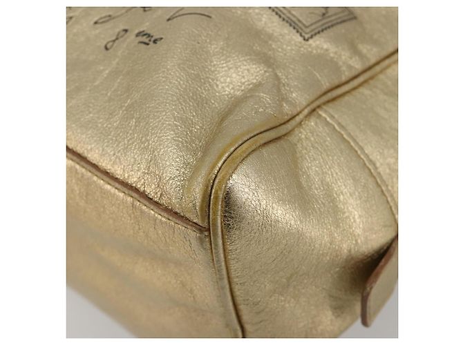 Borsa SAINT LAURENT Y Mail in pelle Oro Auth 188208 D'oro - vista 9