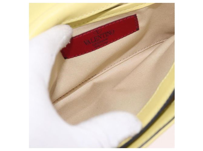 Borsa a Spalla con Catena VALENTINO in Pelle Giallo Oro Auth bs35654V D'oro - vista 11