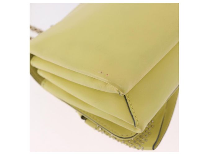 Borsa a Spalla con Catena VALENTINO in Pelle Giallo Oro Auth bs35654V D'oro - vista 15