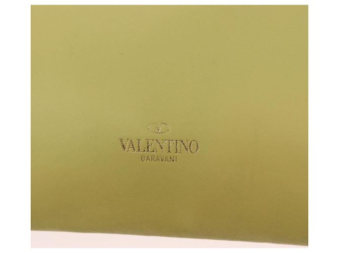 Borsa a Spalla con Catena VALENTINO in Pelle Giallo Oro Auth bs35654V D'oro - vista 17