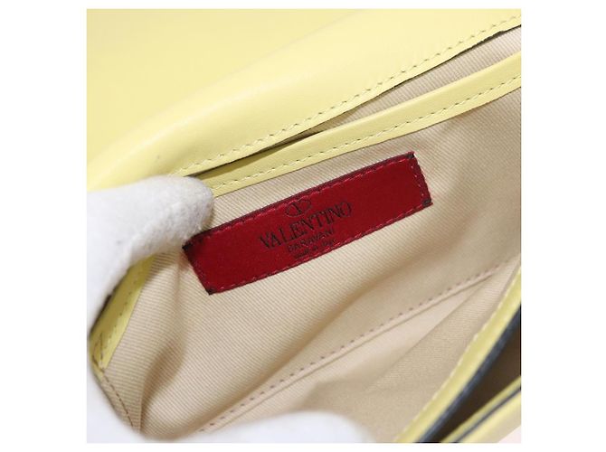 Borsa a Spalla con Catena VALENTINO in Pelle Giallo Oro Auth bs35654V D'oro - vista 18