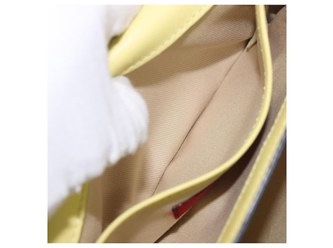 Borsa a Spalla con Catena VALENTINO in Pelle Giallo Oro Auth bs35654V D'oro - vista 24