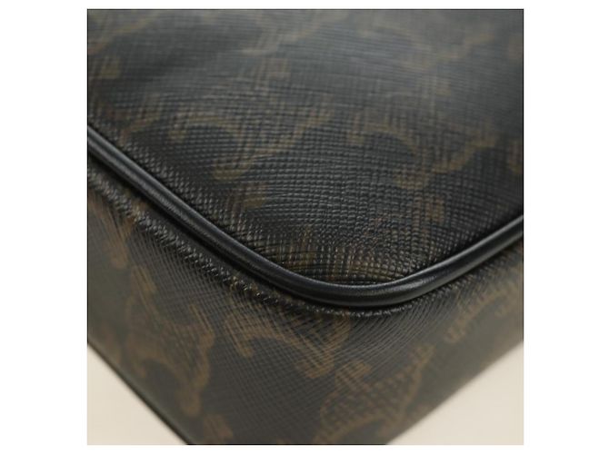 Céline CELINE Triomphe Medium Messenger Bag Shoulder Bag PVC Black Gold Auth mr2571SAM Nero D'oro - vista 15