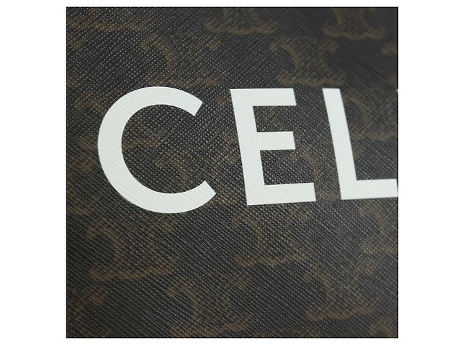 Céline CELINE Triomphe Medium Messenger Bag Shoulder Bag PVC Black Gold Auth mr2571SAM Nero D'oro - vista 19